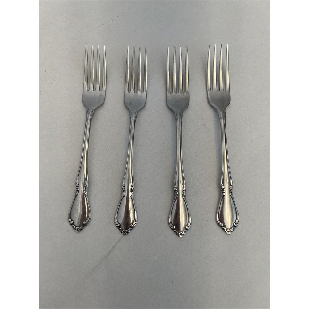 Oneida Oneidacraft Deluxe USA Stainless CHATEAU Dinner Forks - Set of 4 - Used